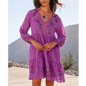 Johnny Was Workshop Lucy Easy Tiered Embroidered Dress NWT Size XXS